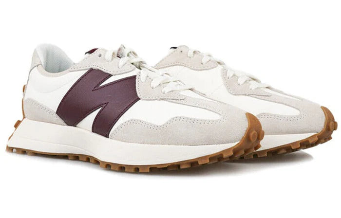 New Balance 327 White Dark Red